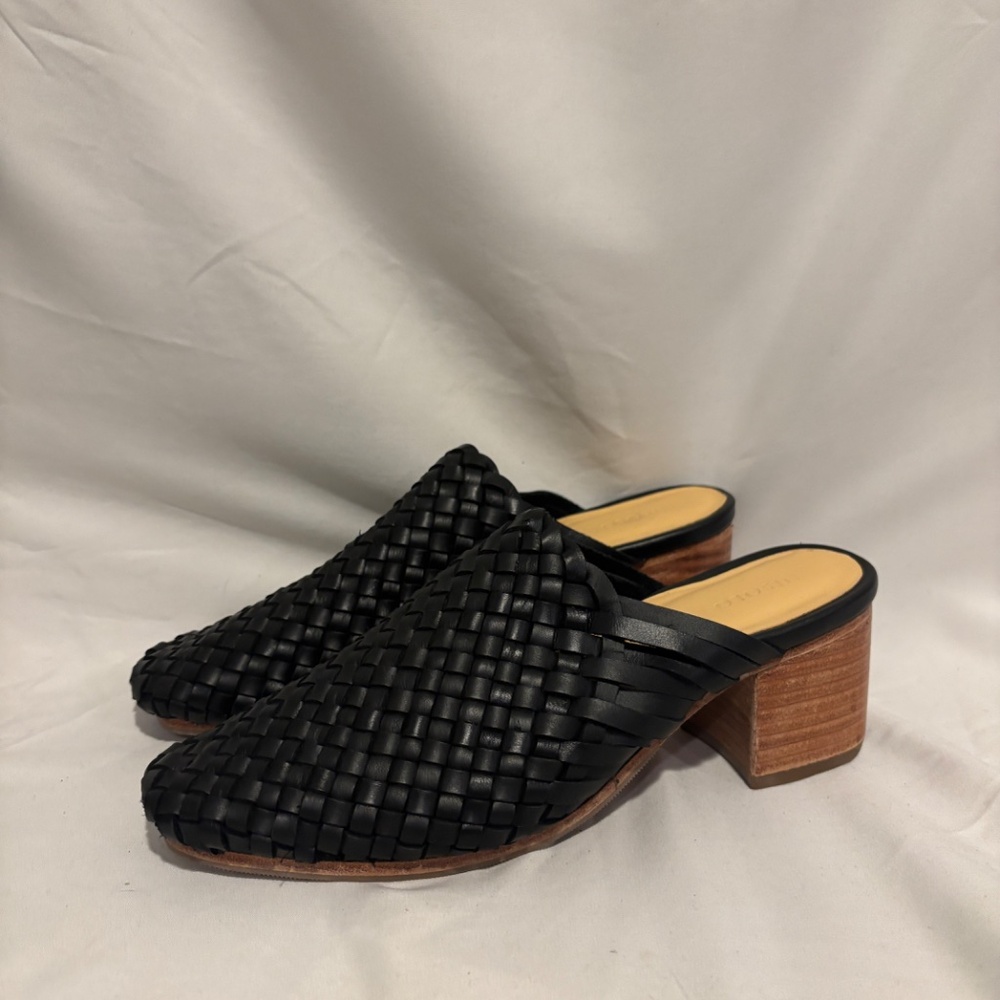 Nisolo All-Day Woven Heeled Mule In Black, NEW! Size 8.5